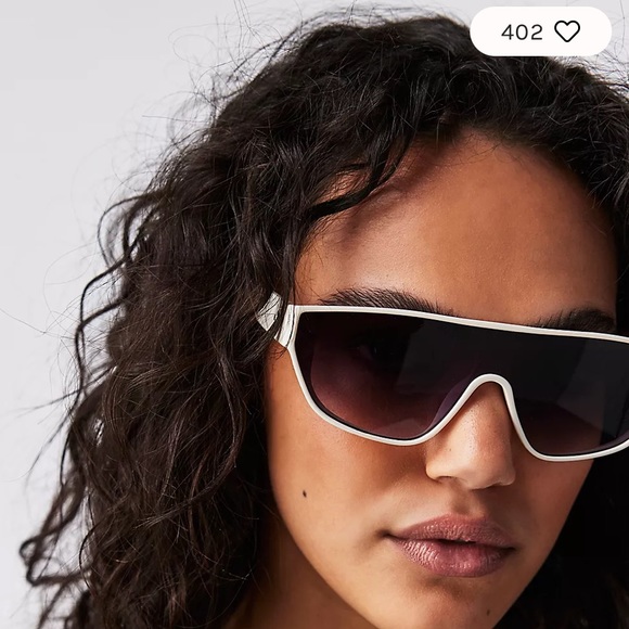 Free People Accessories - Free People To The Races Shield Sunglasses White NWT